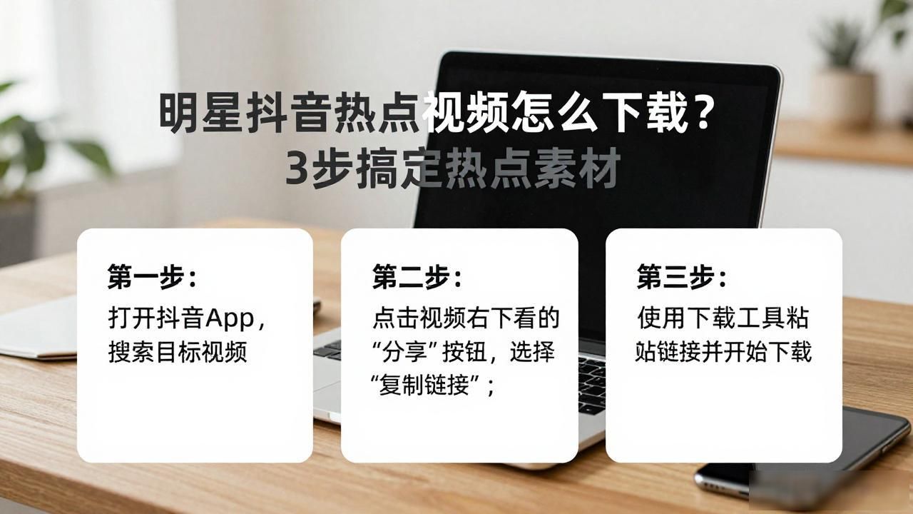 明星抖音热点视频怎么下载？3步搞定热点素材